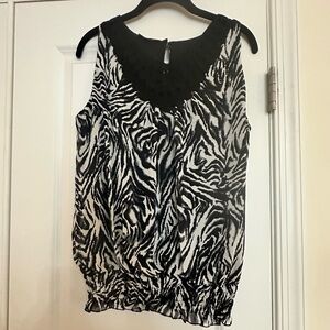 New without tags Black and White Zebra Tank Top